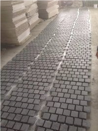 G684 China Black Galaxy Black Pearl Fuding Black Baslat Mesh-Mounted Setts Cube Paver