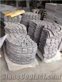 G684 China Black Galaxy Black Pearl Fuding Black Baslat Mesh-Mounted Setts Cube Paver