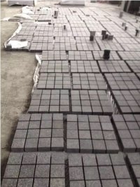 G684 China Black Galaxy Black Pearl Fuding Black Baslat Mesh-Mounted Setts Cube Paver