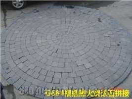 G684 China Black Galaxy Black Pearl Fuding Black Baslat Mesh-Mounted Setts Cube Paver