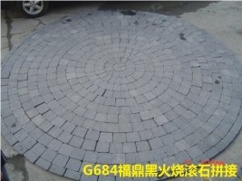 G684 China Black Galaxy Black Pearl Fuding Black Baslat Mesh-Mounted Setts Cube Paver