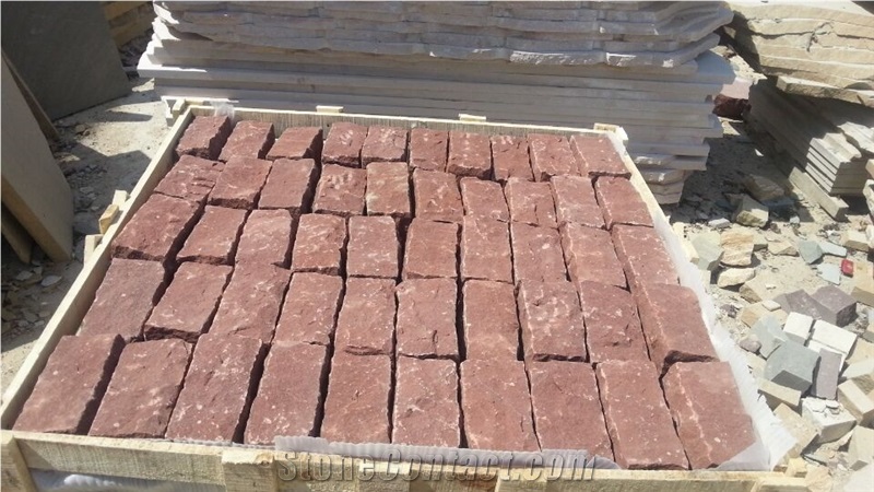 Multicolor Sandstone Cleft Natural Split Cube Stone Paver