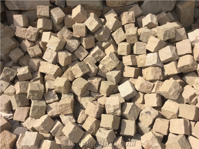 Multicolor Sandstone Cleft Natural Split Cube Stone Paver