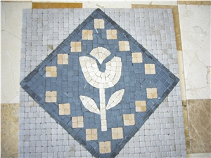 Round Square Mosaic Marble Waterjet Floor Pattern Medallion