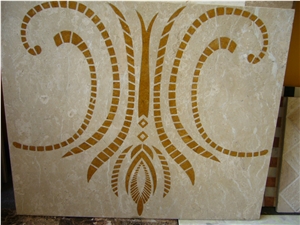 Round Square Mosaic Marble Waterjet Floor Pattern Medallion