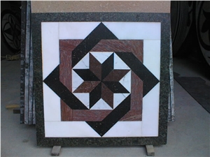 Round Square Mosaic Marble Waterjet Floor Pattern Medallion