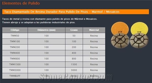 Taco Diamond Durador Resin Floor Polishing - Marble / Mosaics
