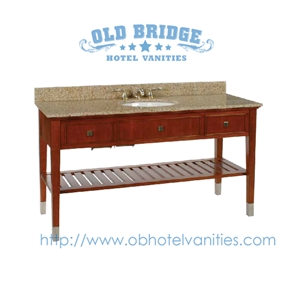 Bathroom Vanity Kit with Solid Wood Legs Granite Bath Tops