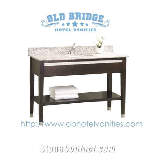 Corner Vanity Cabinet with Solid Wood Legs Marble Bath Top