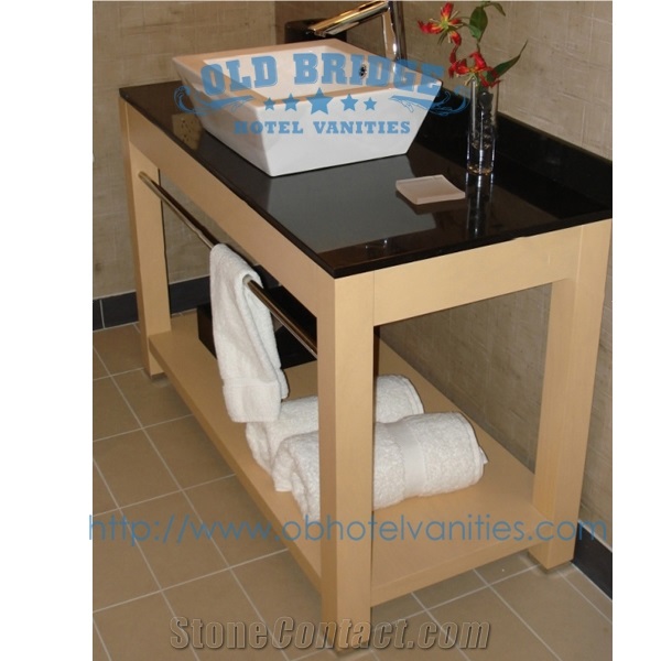 Vanity Base with Solid Wood Legs Bath Top