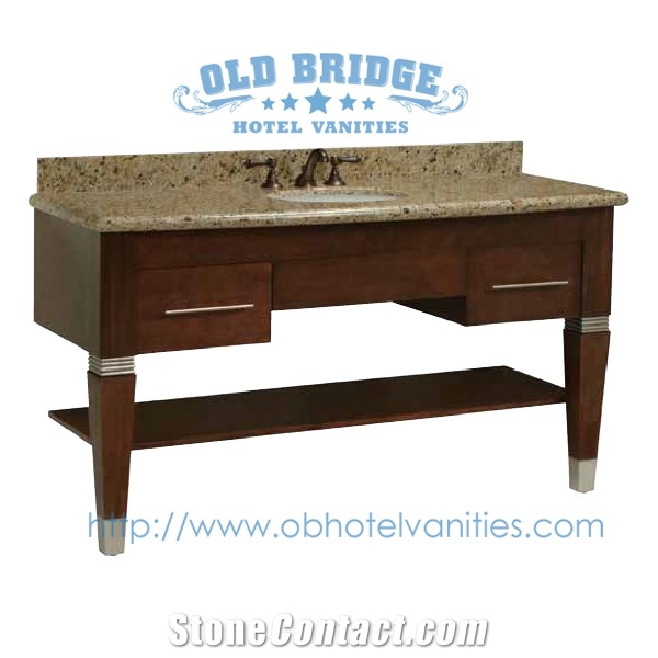 Vanity Case Prices with Solid Wood Legs Granite Bath Top