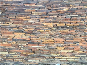Rich Autumn Slate Chunk Strip Walling