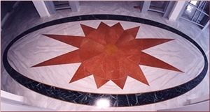 Composited Marble Waterjet Floor Medallion