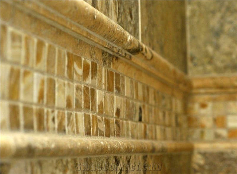Scabas Travertine Bathroom Decoration, Multicolor Travertine Bath Flooring, Walling Tiles