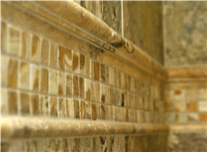 Scabas Travertine Bathroom Decoration, Multicolor Travertine Bath Flooring, Walling Tiles
