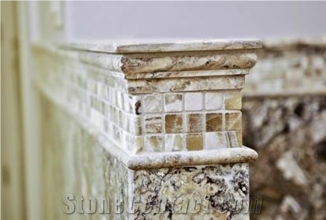 Silver Travertine Tumbled Mosaic, Grey Travertine Mosaic