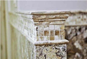 Silver Travertine Tumbled Mosaic, Grey Travertine Mosaic