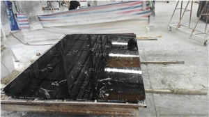 China Nature Cheap Black Oily Marble Slab Nero Marquina