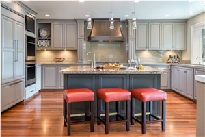 Granite Kitchen Countertops, Glass Mosaic Backsplash