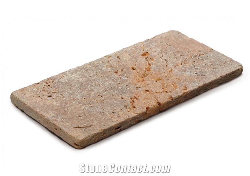 Rose Travertine Tumbled Pavers