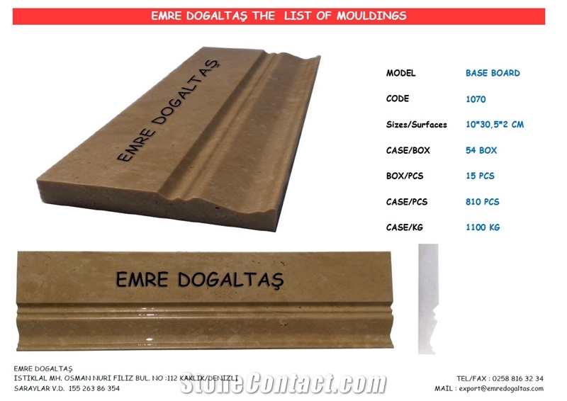 Baseboard Noce Travertine 1070