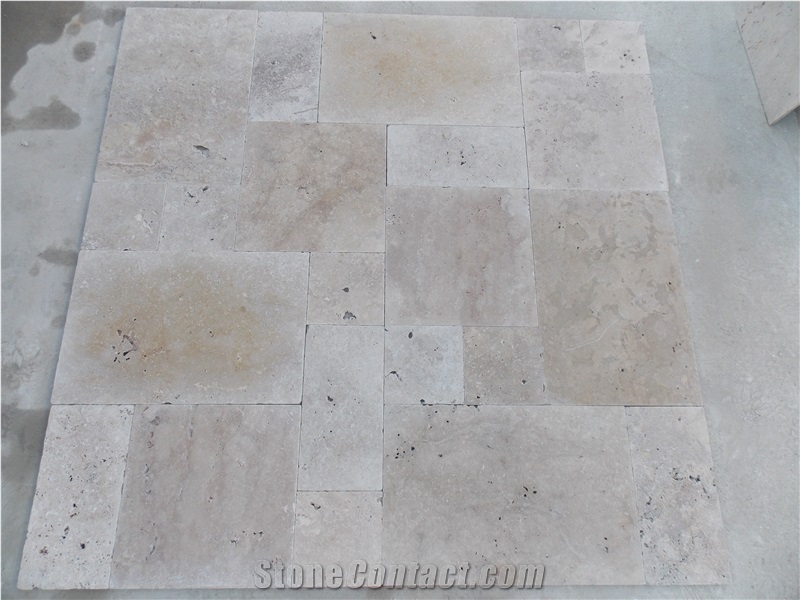 Classic Travertine Tiles, Versailles Pattern