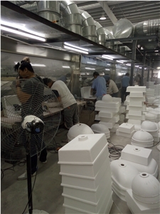 100% Pure Acrylic Solid Surface Discoloration Moulded Round Sink Basins