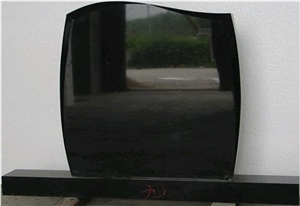 Jet Black Granite Headstone