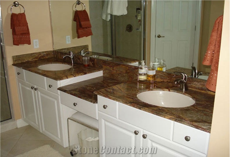 Rain Forest Brown Bathroom Countertop