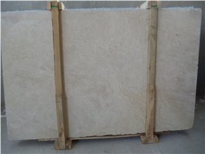 Beige Travertine Crossscut, Filled, Polished Slabs
