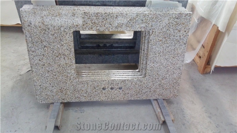 New G682 Vanity Top,Sunset Gold Yellow Granite Bath Top,Sandy Gold Bathroom Top, Bath Design,Ming Gold Bathroom Countertop,Golden Sand Bath Custom Vanity Tops,Golden Rusty