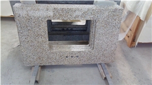 New G682 Vanity Top,Sunset Gold Yellow Granite Bath Top,Sandy Gold Bathroom Top, Bath Design,Ming Gold Bathroom Countertop,Golden Sand Bath Custom Vanity Tops,Golden Rusty