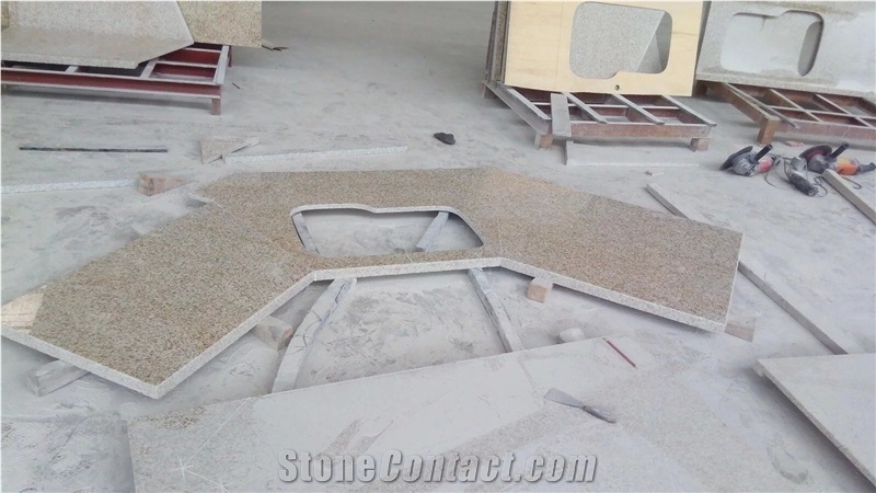 New G682 Vanity Top,Sunset Gold Yellow Granite Bath Top,Sandy Gold Bathroom Top, Bath Design,Ming Gold Bathroom Countertop,Golden Sand Bath Custom Vanity Tops,Golden Rusty