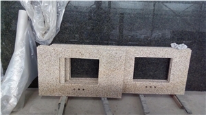 New G682 Vanity Top,Sunset Gold Yellow Granite Bath Top,Sandy Gold Bathroom Top, Bath Design,Ming Gold Bathroom Countertop,Golden Sand Bath Custom Vanity Tops,Golden Rusty