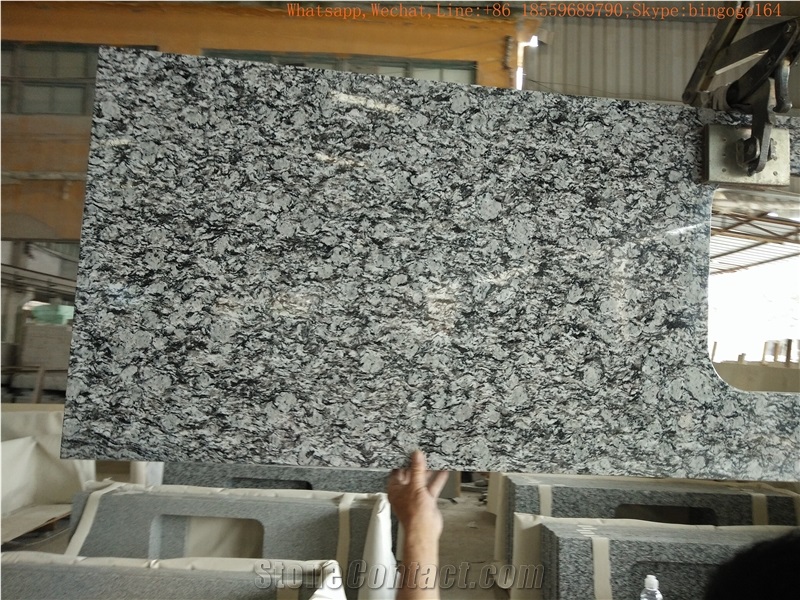Cheapest Spray White Countertop,Spray White Kitchen Top,White Spray Countertops,Spray White Bath Top,Breaking Waves Contertop,G377 Granite Countertop,Spray White Countertop Factory