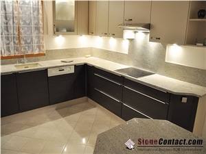 High Quality Kashmir White Bench Tops/India White Granite Island Tops/Natural Stone Kitchen Desk Tops