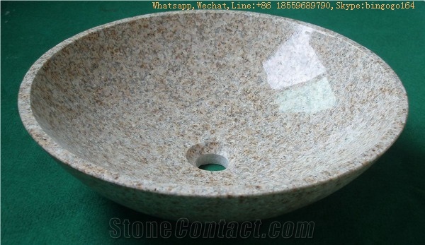 Yellow Rust Granite Basin,Yellow Rust Granite Round Basin,Rusty Yellow Granite,Dawa Yellow Granite Sinks,Desert Gold,Giallo Fantasia Round Basins Factory