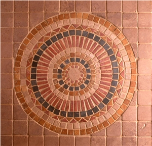 Circular Mosaic Floor Medallion