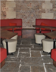 Somerset Blue Lias Limestone Antique Opus Pattern Floor Tiles, Grey Limestone Flooring Tiles