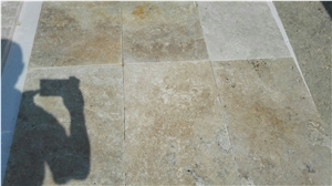 3cm Thick Multicolor Travertine Pattern Set Ready Stock, Beige Travertine Tiles & Slabs, Floor Covering Tiles