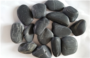 Wooden Grain Polished No Waxing Pebbles, Hot Pebble Driveway Design, Cheap Wood Vein Pebble Stone