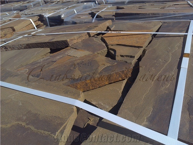 Brown Sandstone Flagstones, Polygonal Stones, Irregular Crazy Paving