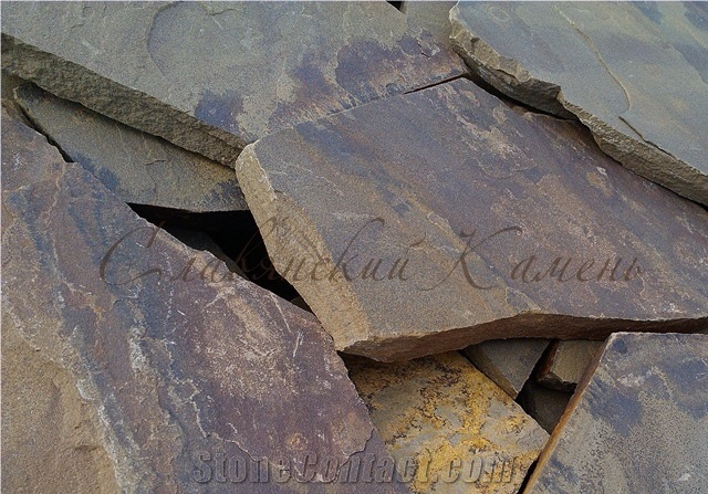 Brown Sandstone Flagstones, Polygonal Stones, Irregular Crazy Paving
