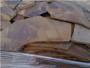 Brown Sandstone Flagstones, Polygonal Stones, Irregular Crazy Paving