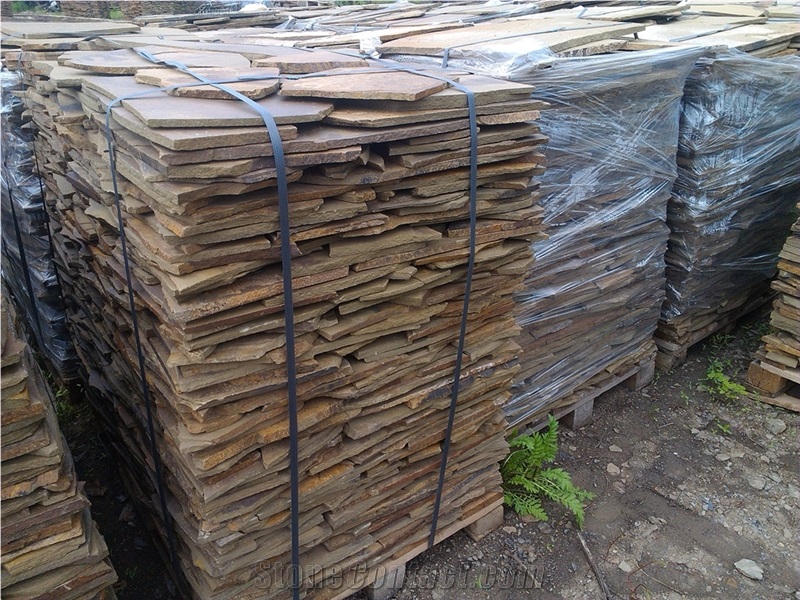 Brown Sandstone Flagstones, Polygonal Stones, Irregular Crazy Paving