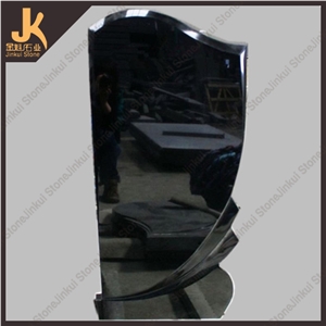 Upright Russia Monument Hebei Black Granite Tombstone Headstone