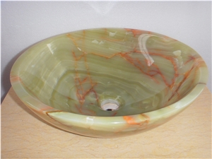 Natural Green Onyx Round Basins