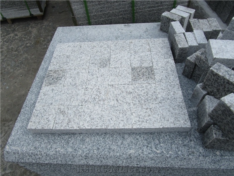Flamed Surface China G655 Granite Cubestone, G655 Paving Stone, G655 Cobble Stone