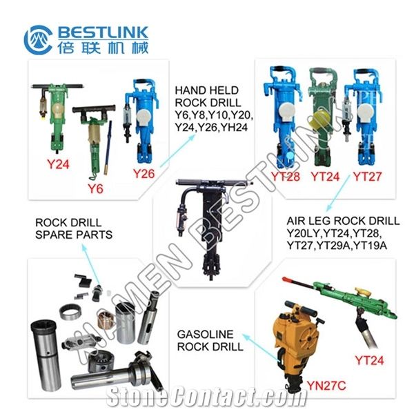 Y26 Pneumatic Rock Drilling Machine and Rods for Various Quarry