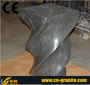 Balck Limestone Pedestal Sink & Basins Washing Basin Wash Basin Price Spiral Design Pedestal Sinks Balck Limestone Pedestal Sink & Basins Washing Basin Wash Basin Price Spiral Design Pedestal Sinks